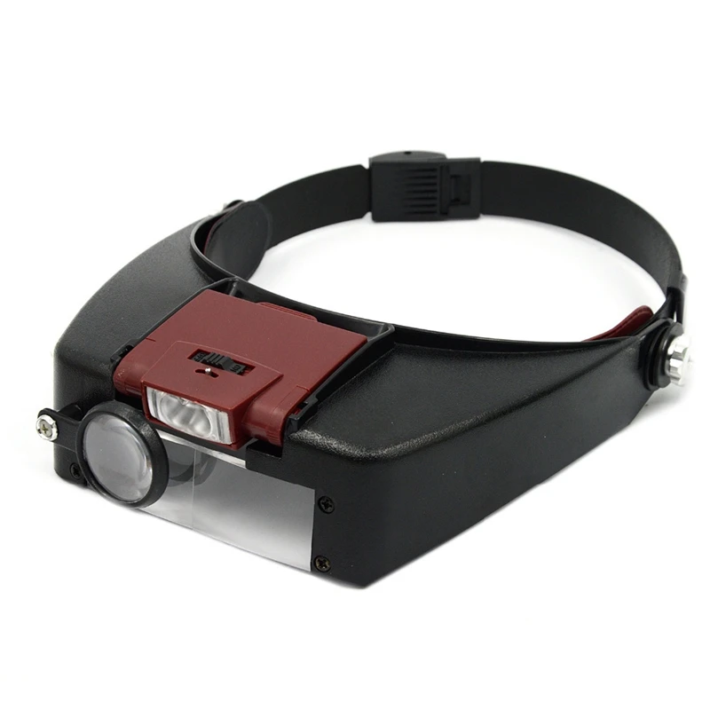

Microscope Helmet Magnifying Glass Magnifying Glasses Led Light Reading Or Repair Use