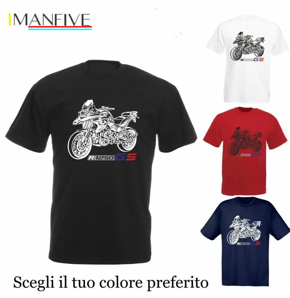 

New Pure Cotton Short Sleeves Hip Hop Fashion 2019 Motorcycle Motorrad R1250gs R 1250 Gs R 1250gs T-shirt Cotton