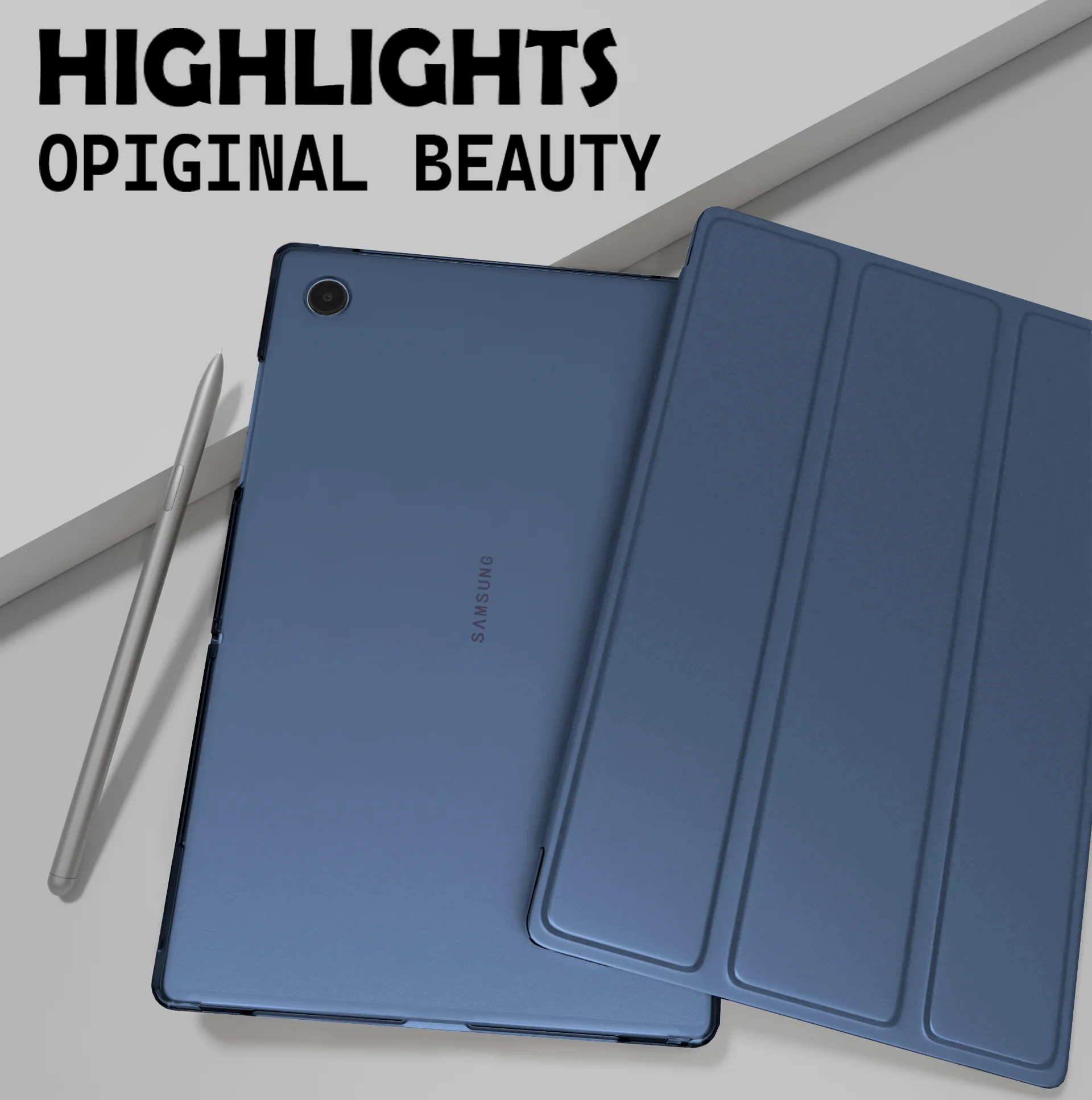 For Samsung Galaxy Tab A8 10.5 inch 2022 Tablet Cover for Samsung Tab A8 10.5 SM-X200/X205 Tri-folding Stand Case for A7 Lite