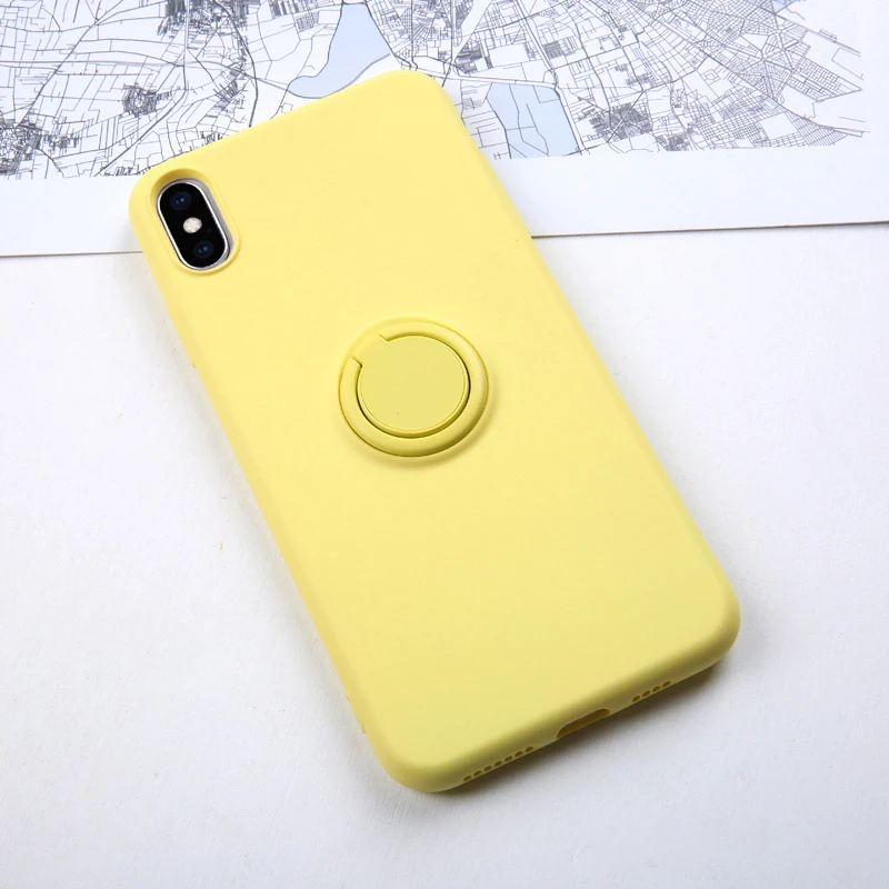 Yellow Мягкий силиконовый чехол для iPhone 11 Pro iPhone11 XS Max 6Plus 7Plus 8Plus XR X 7 8 6 S 6 S Plus силиконовый чехол-подставка - Цвет: Yellow