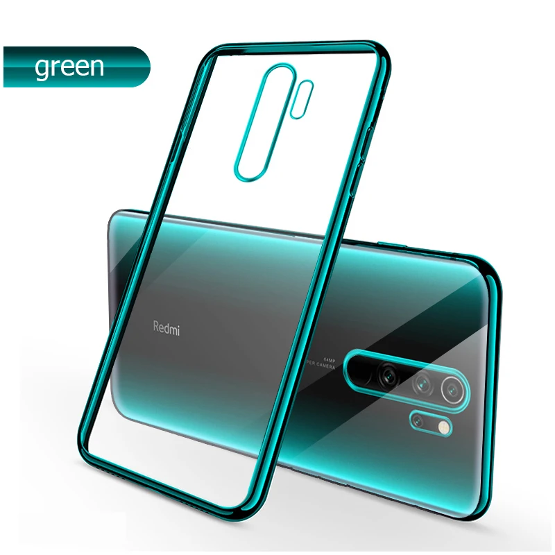 Green Для Xiao mi Red mi Note 8 Pro Чехол с лазерным покрытием Роскошный чехол из мягкого ТПУ прозрачный чехол xiomi Xiaomi mi Red mi Note 8 Note8 Кристальный чехол для телефона - Цвет: Green