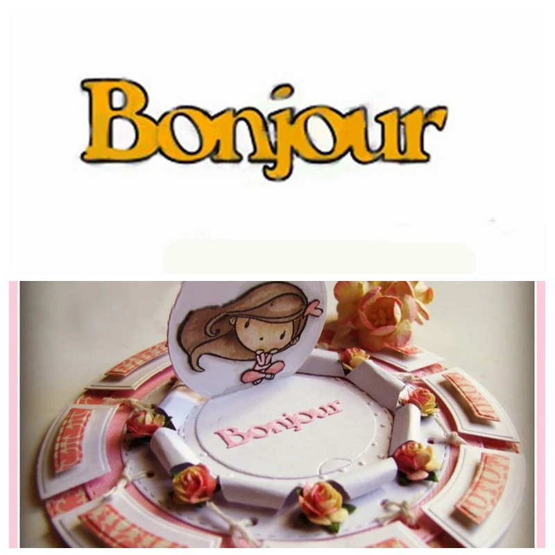 

Bonjour French Word Die Cuts For Card Making French Word Bonjour dies scrapbooking metal cutting dies new 2019