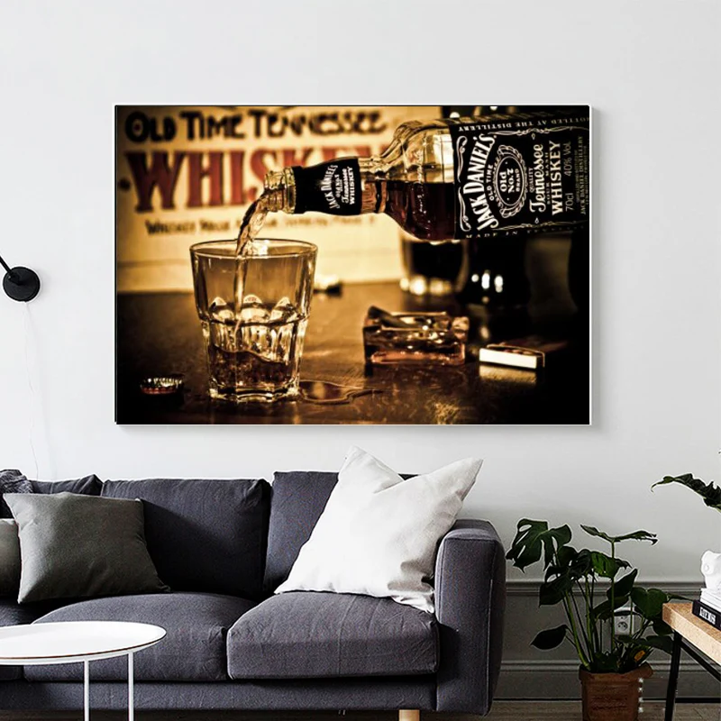 

Whiskey Drinks Wall Posters and Prints Modern Canvas Art Paintings Print on Canvas Bar Decorative Pictures for Home Decor