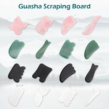 

Natural Jade Massage Guasha Stones Board for Face Acupoint Scraping Jade Facial Massage Tools Health Care Facial Massager