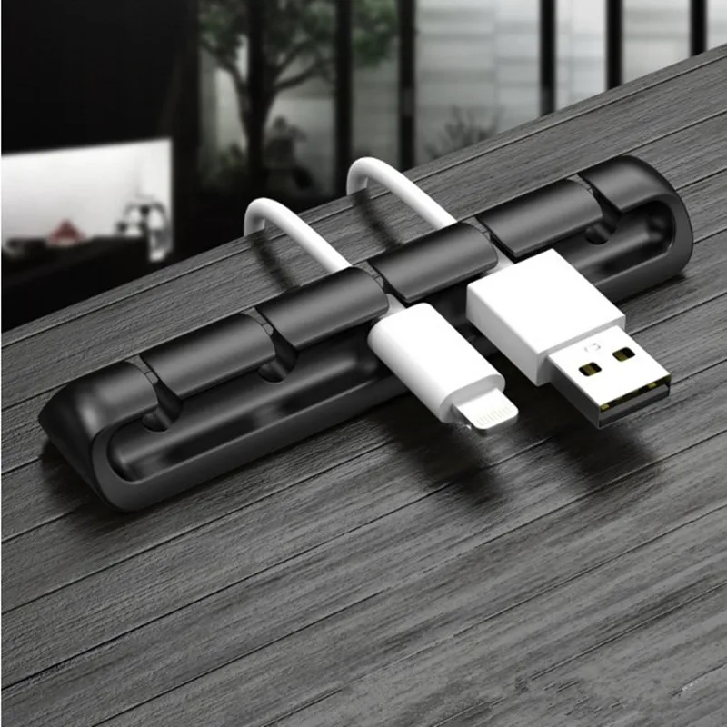 Silicone Cable Holder Clips Cord Organizer Flexible Charger Usb Cable
