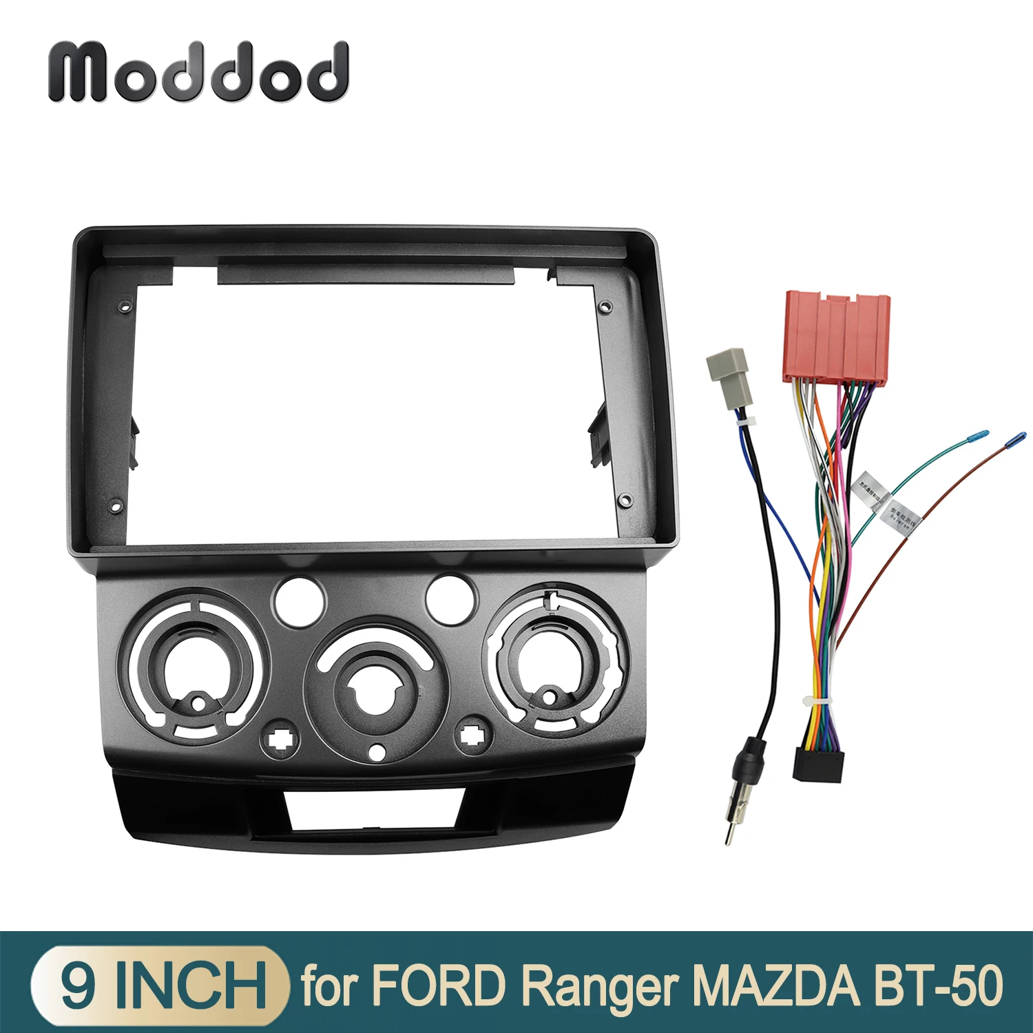 Fascia Radio Da 9 Pollici Per Ford Everest 2006 Ranger 2006-2010 Mazda Bt-50 2006-2011 Pannello Cruscotto Installazione Cornice Kit Di Rivestimento