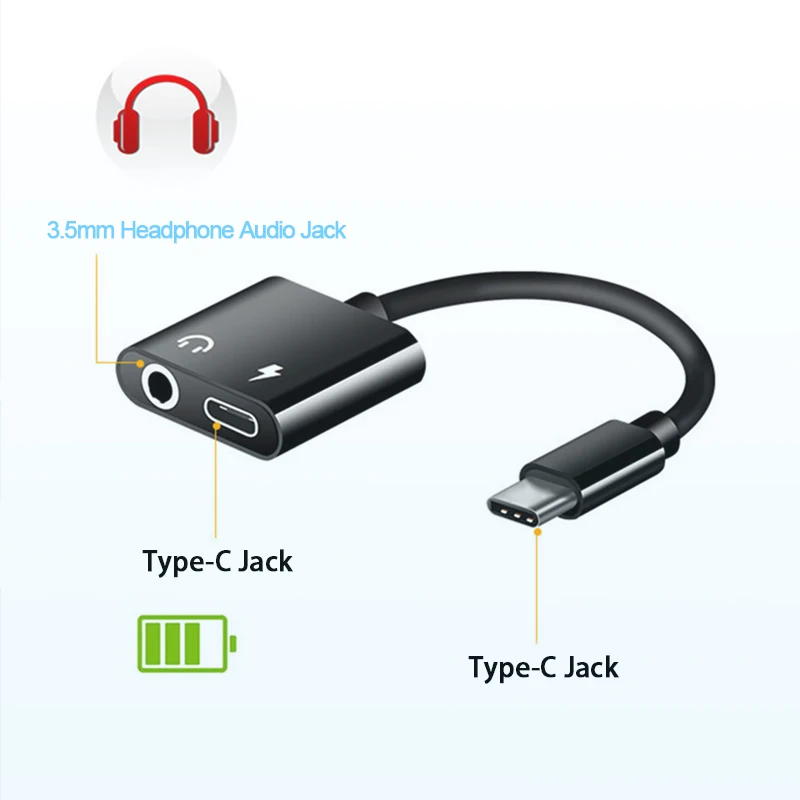 Адаптер usb type C на 3,5 мм разъем для наушников Aux адаптер для зарядки прослушивания 2 в 1 конвертер сплиттер для Xiaomi 9 8 huawei P30 P20