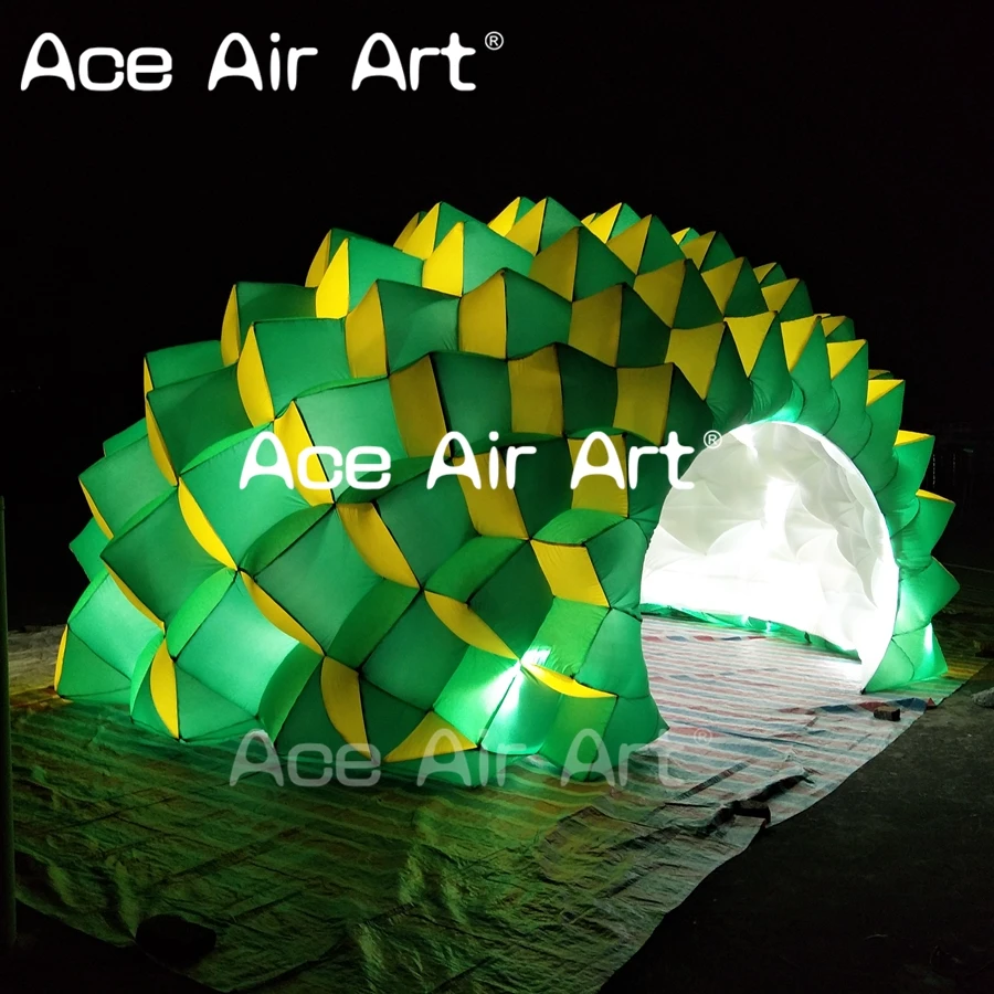  amazing new arrival colorful inflatable hedgehog dome tent with led lights for event and party