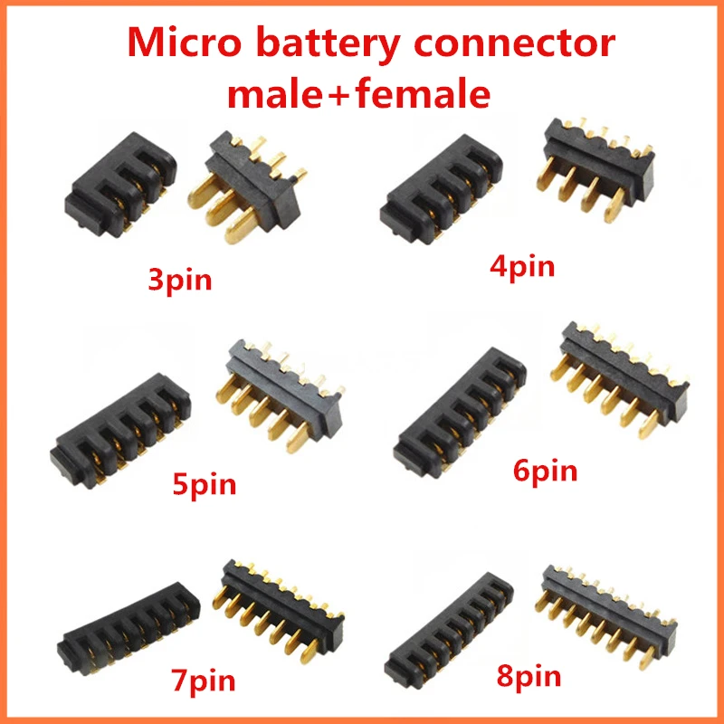 10pcs 3/4/5/6/7/8Pin laptop battery connector female and The male connector good qulity 10pcs 3/4/5/6/7/8Pin laptop battery connector female and The male connector good qulity