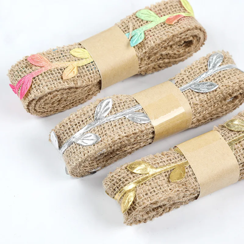 2 метра в рулоне искусственные зеленые листья пеньковая лента джутовая для