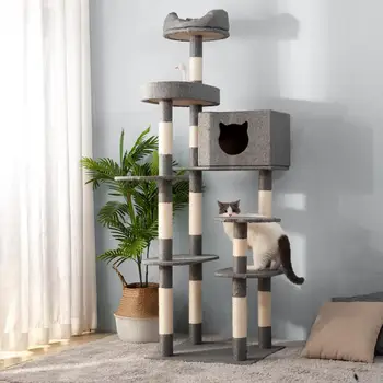 

186cm Cat Scratcher Large Cat Kitten Tree Tower Pets Play House Climbing Activity Centres Scratching Post