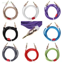 Jack Audio Cable Jack 3 5 Mm Male To Male Cloth Audio Aux Cable for IPhone Car Headphone Speaker Wire Line Aux Cord 30pcs lot