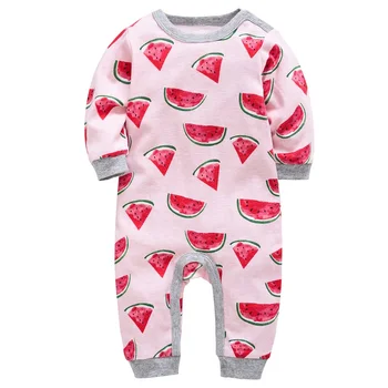 

Honeyzone Recem Nascido Fruit Print Newborn Baby Girl Clothes Toddler Pink Cute Roupas New Style Fashion Jumpsuit 100% Cotton