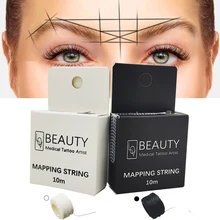 Branco mapeamento eyebow string para microblading compõem tingimento forros linha semi permanente posicionamento sobrancelha ferramenta de medição