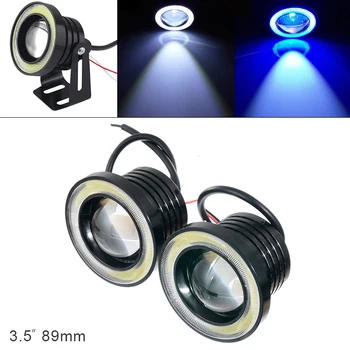 

Universal 2pcs 3.5 Inch 89MM 12V 1200LM DRL Car LED Angel Eye Fog Lamp COB Daytime Running Light Car Fog Light Blubs