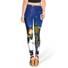 High Quality Women Leggings Comic Print High Waist Hip Pants Push Up Workout Legging Elastic Pants Fitness Legginngs Women Pants
