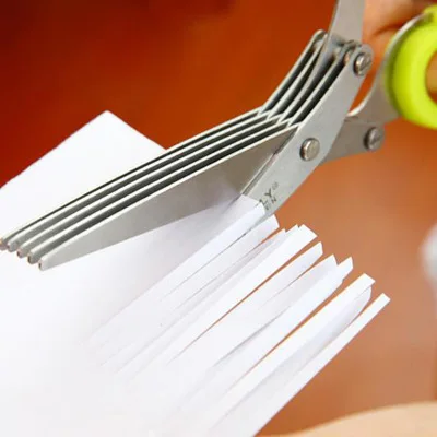 Multi-functional Stainless Steel 5 Layer Kitchen Scissors Pepper Shredded Chopped Scallion Cutter Laver Cut Cooking Tool | Инструменты