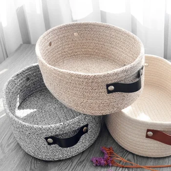 

3Pcs/Set Cotton Desktop Storage Basket Sundries Underwear Storage Box Diy Office Desktop Organize Sundries Container Laundry Bas