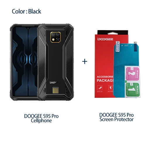 S95Pro Add Film DOOGEE S95 Pro модульный прочный мобильный телефон P68/IP69K 6,3 дюймов дисплей Helio P90 Восьмиядерный 8 Гб 128 ГБ 5150 мАч 48MP камера Android 9 - Цвет: S95Pro Add Film