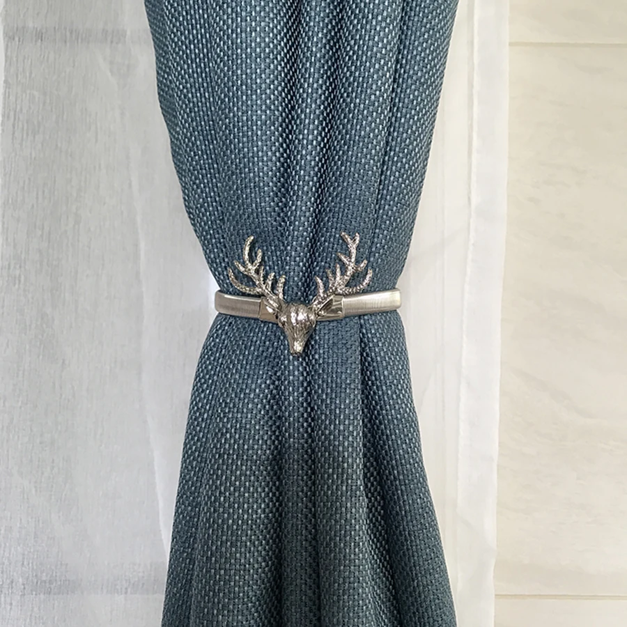 Роскошный ремешок для занавесок с золотыми перьями, металлический, серебристый, с оленем, веревка для галстука, нордическая креативная Эластичная Застежка-бабочка, аксессуары A69-50