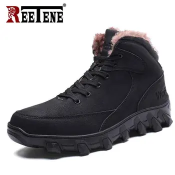 

REETENE Comfort Men Boots Waterproof Snow Boots For Men Winter Outdoor Sneakers Men Hiking Boots Work Men'S Shoes
