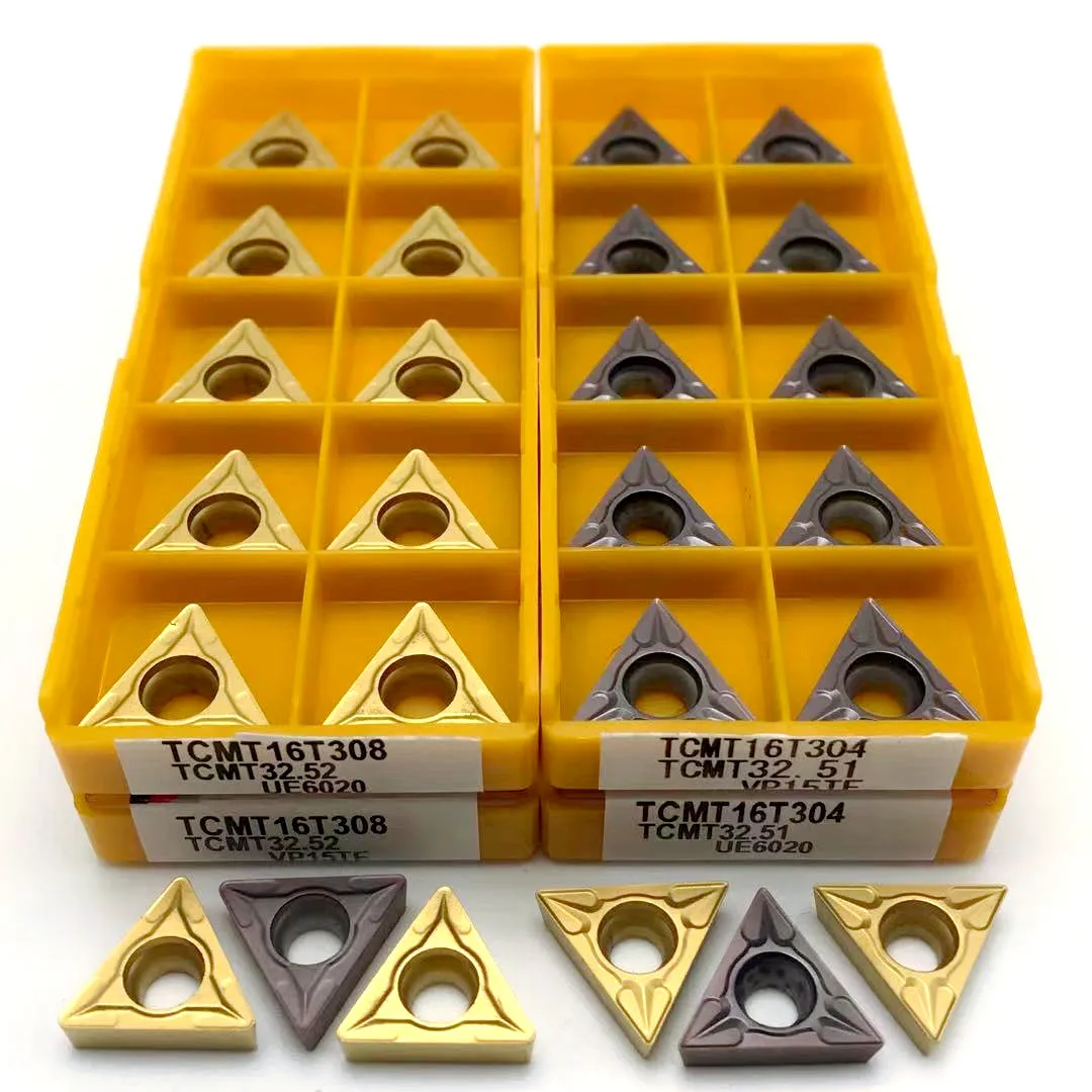 TCMT16T304 TCMT16T308 VP15TF UE6020 carbide blade metal turning tool CNC turning tools can be indexed TCMT 16T304 cutting tool tcmt110204 pm vp15tf carbide inserts 100pcs tcmt 110204 blade inner hole turning tool cnc metal lathe cutting tool accessories