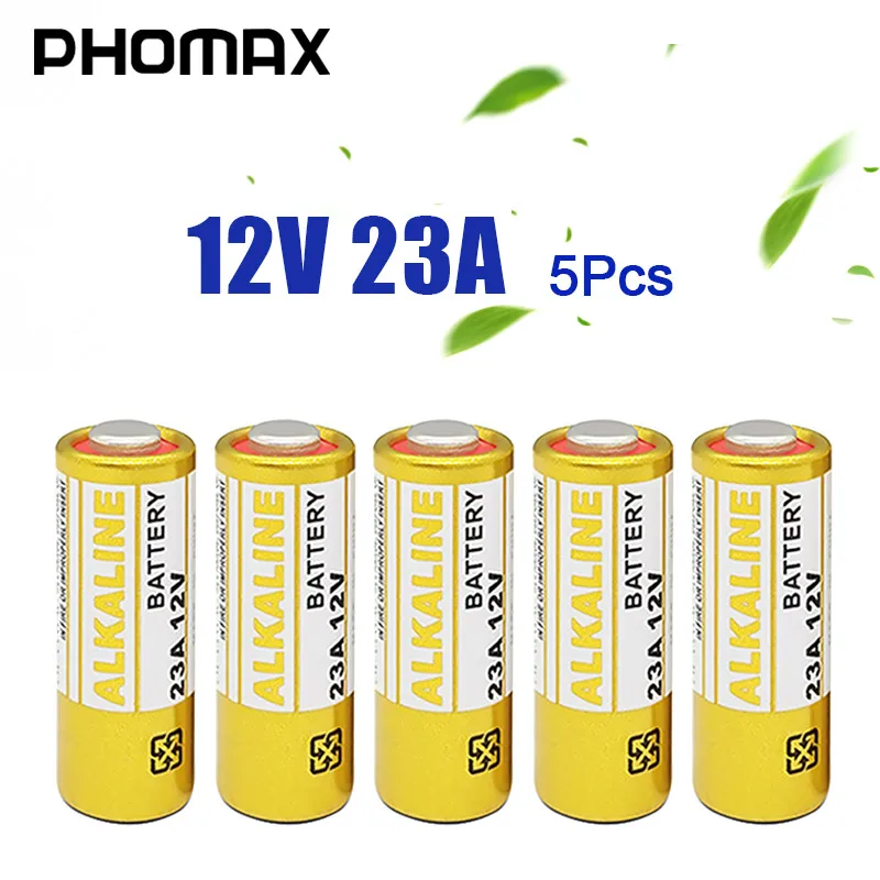 

PHOMAX 5pcs/pack alkaline battery 12v 23A CA20 K23A L1028 23AE 21/23 23GA disposable battery doorbell Calculator Watch baterie