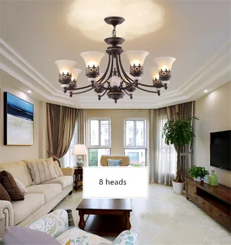 

Sale Vintage Ceiling Lamp Black Iron Glass Lampshade Pendant Chandelier E27 Bulb Luminaria Lamparas bar cafe hanging lamps MING