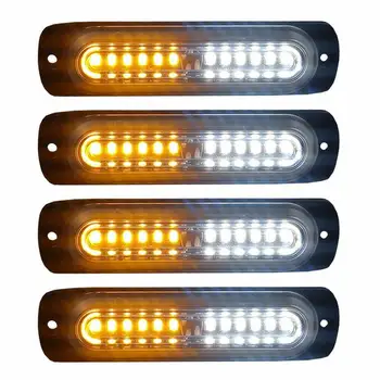 

4Pcs 12LEDs Car Truck Trailer Side Marker Indicators Lamp 12V 24V Strobe Warning Light Stop Reversing Light Waterproof Universal