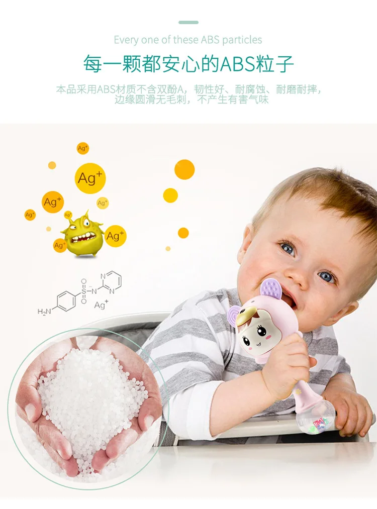 Детские игрушки 0-1 лет, погремушка, ручная Музыкальная погремушка, jie zou bang, для новорожденных детей 3-6-12 месяцев, развивающие