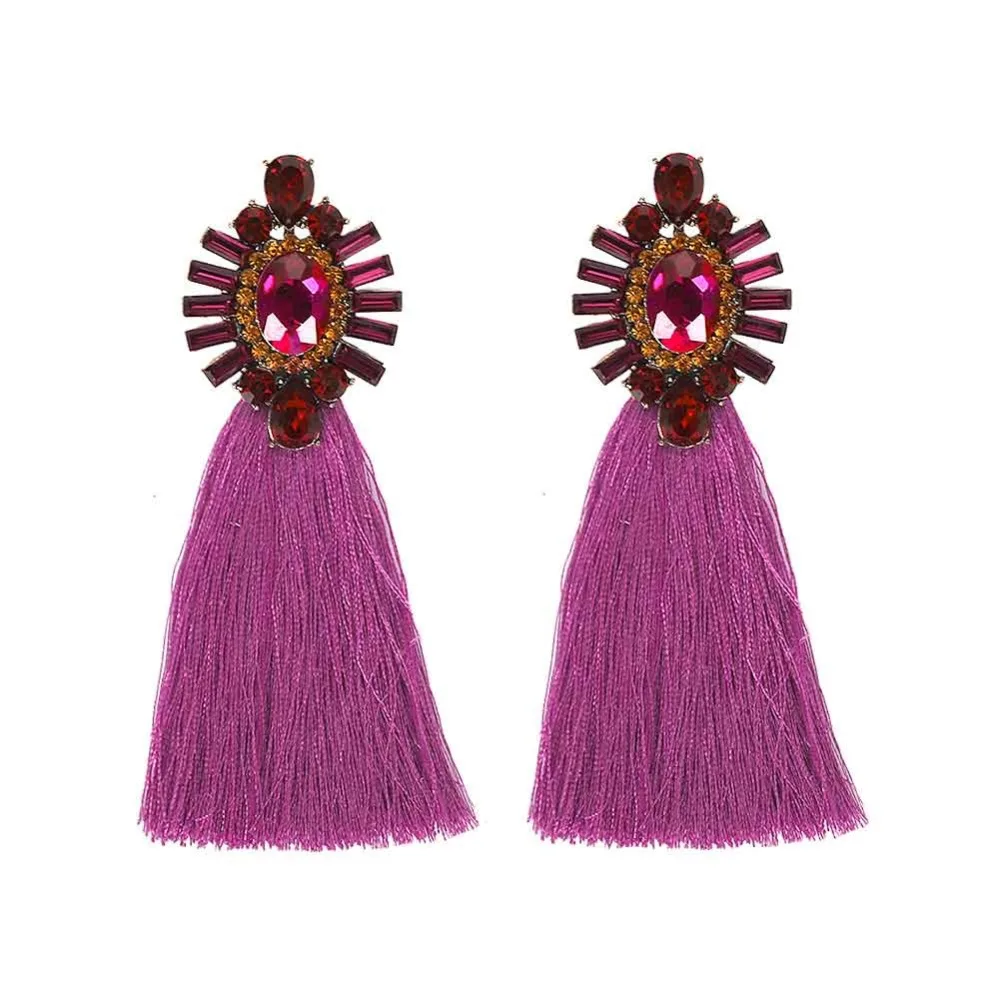 Dvacaman, Кристальные серьги с бахромой, Boho, ЭТНИЧЕСКАЯ подвеска, висячие серьги для женщин, вечерние, свадебные Висячие серьги, массивное ювелирное изделие