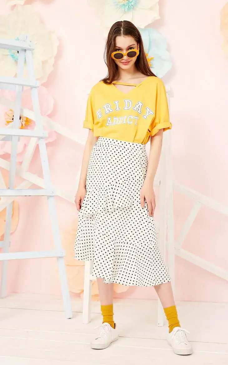 Женская футболка с v-образным вырезом и буквенным принтом Vero Moda | 3191T1505