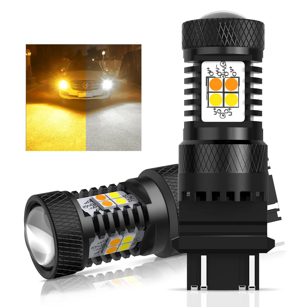 AUXITO 2x T20 7443 W21 5 Вт Led 3157 T25 Canbus без гипервспышки горки белый Янтарный светодиод