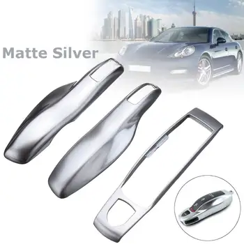 

3pcs Sliver Car Remote Key Case Covers For Porsche Panamera Spyder Carrera Macan Boxster Cayman Cayenne 911 970 981 991 92A 2014