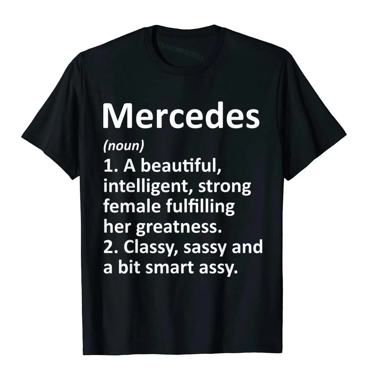 MERCEDES Definition Personalized Name Funny Christmas Gift T-Shirt__B10336black