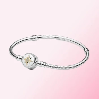 

2019 100% 925 Sterling Silver Classic Moments Love Compass Bracelet Women's Charm Jewelry Free Shipping Wholesale