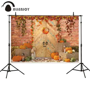 

Allenjoy photo background Autumn pumpkin brick wall Halloween countryside photography backdrops photozone photocall photophone