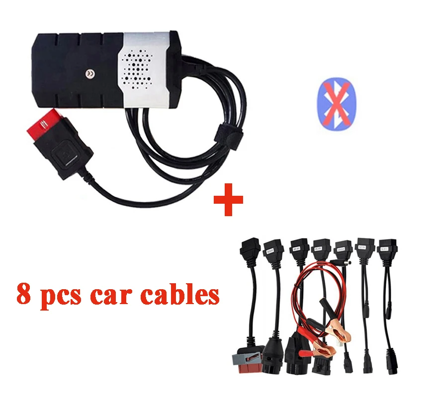 Новейший. R0 с ключом для delphis vd ds150e cdp bluetooth автомобильный Грузовик vd tcs cdp pro для autocoms obd2 сканер - Цвет: cable metal no BT