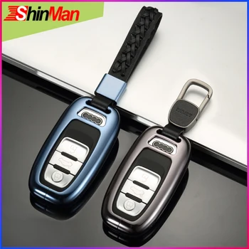 

ShinMan Aluminum Alloy key Car key Cover CAR key Case For Audi A4L A6L A5 A7 A8 Q5 S5 S7 2013-2017 CAR Keychain Accessories