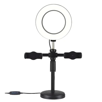 

LED Ring Light with Stand and Phone Holder Selfie Photography Makeup Live Streaming Compatible with Phones Cameras DU55