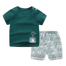 Boy T-Shirt Clothing Shorts Cool 2piece-Set Green Casual Kids Children