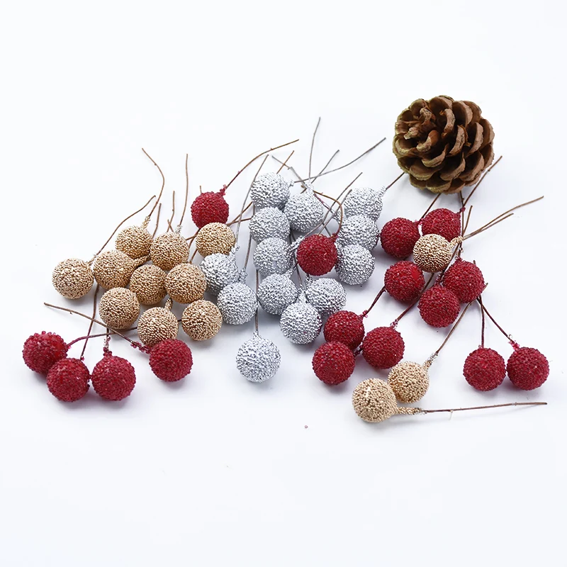 Artificial Flowers Artificial Fruits and Vegetables 10/30pcs Artificial PE Cherry Fruits Wedding Decorative Flowers Wreath Scrapbooking Christmas Decorations for Home Diy Gifts Box