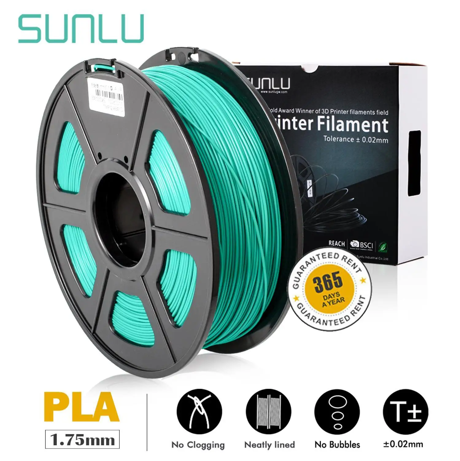 

PLA SUNLU 3D Printer PLA Filaments 1.75mm Grey Color 1KG 2.2LBS Spool Dimensional Accuracy +/- 0.02mm PLA Grey Filament