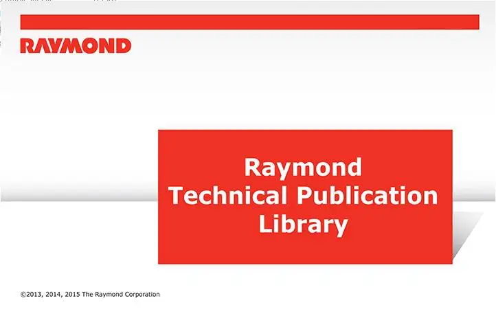 

RAYMOND Forklift Technical Publication Library 2020