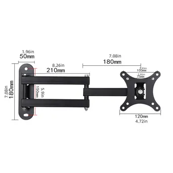 

Universal Adjustable TV Wall Mount Bracket Support 180 Degrees Rotation for 10 - 27 Inch LCD LED Flat Panel TV
