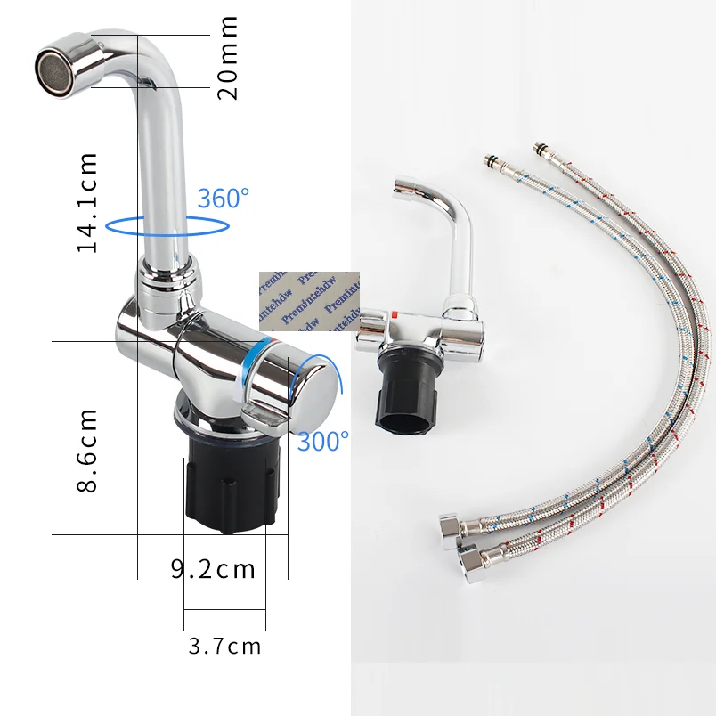 304 Stainless Steel Sink With Hinged Flap Tempered Glass Lid Folding Mixing Faucet RV Trailer Caravan