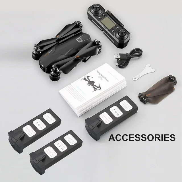 GPS with 3 battery Профессиональный ICAT3 бесщеточный gps Дрон оптическое позиционирование дрона RC складной Дрон вертолет самолет с 4K HD камерой - Цвет: GPS with 3 battery