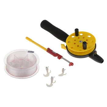 

Winter Ice Fishing Rods 41cm Mini Fishing Pole with Reel Portable Outdoor Tool