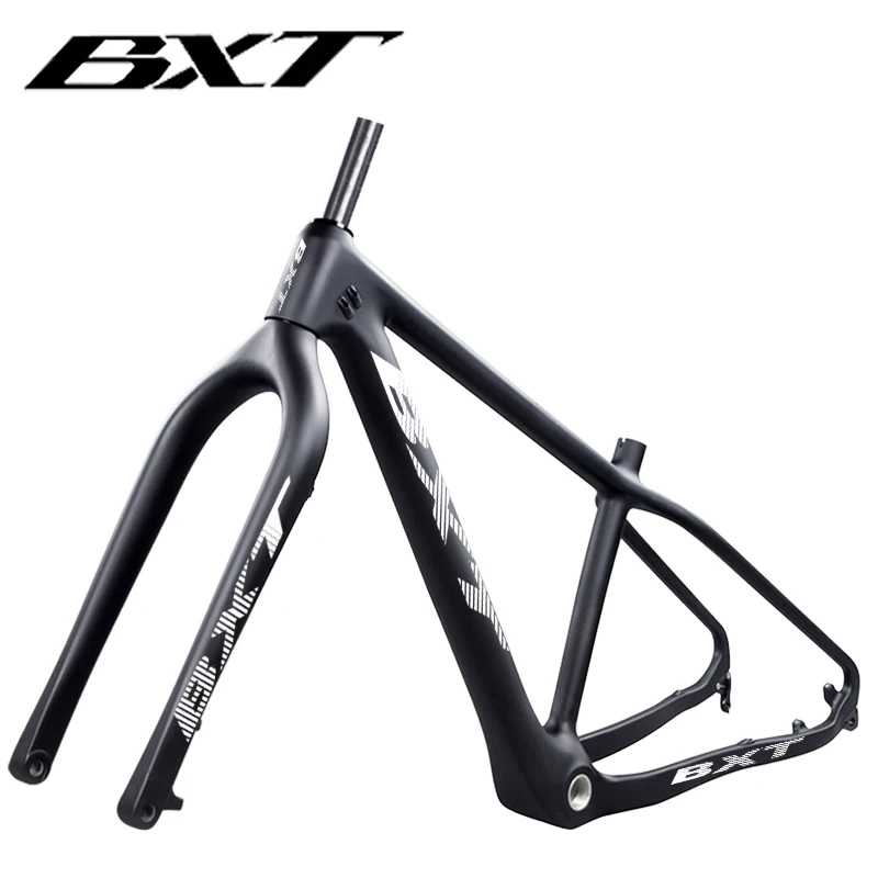 BXT snow carbon fat bike frame Hook rear space 190mm Axle Thru Rear space 197mm 26*4.8 tires snow carbon bike frame+fork bicycle parts bicycle frame