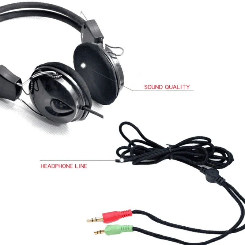 Braided Wired Headphones Foldable Headset Subwoofer Stereo Headphones With Microphone